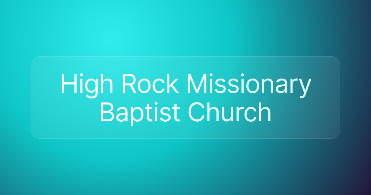 High Rock Missionary Baptist Church