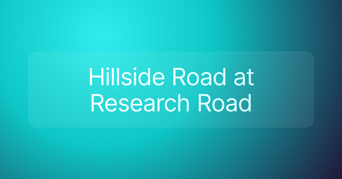 Hillside Road at Research Road