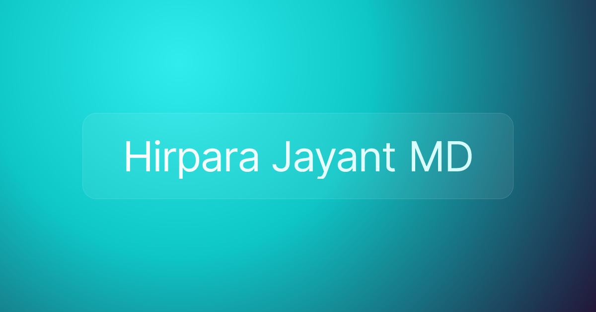Hirpara Jayant MD