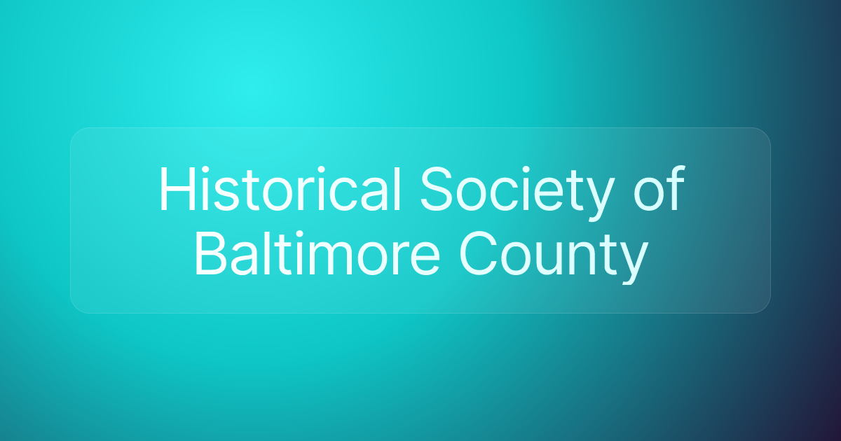Historical Society of Baltimore County