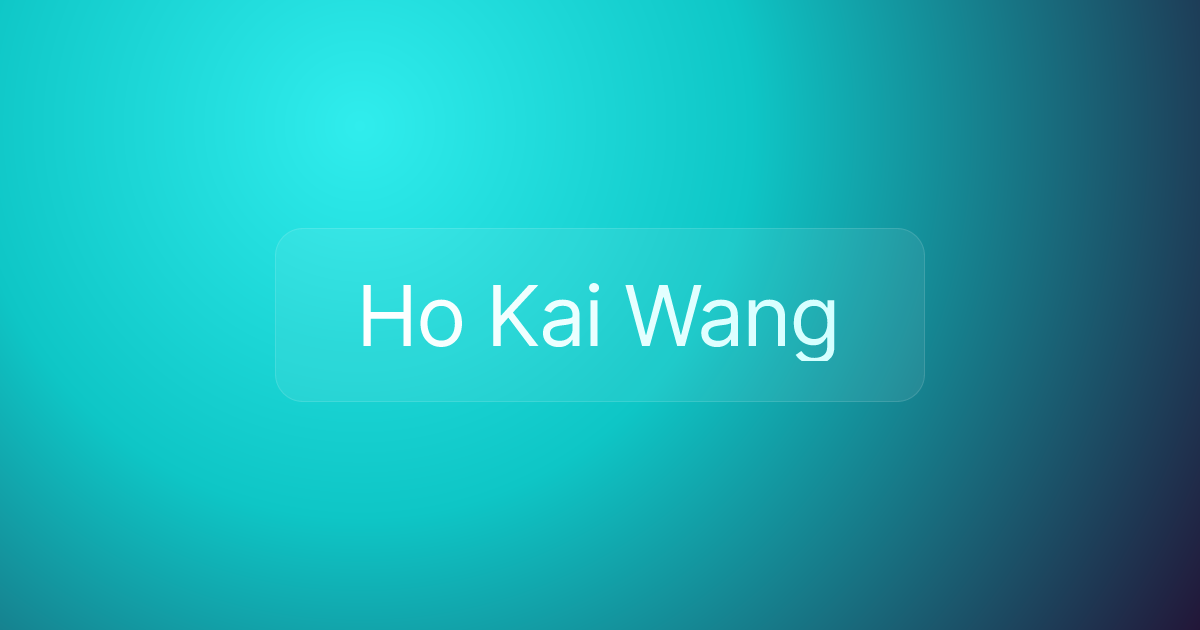 Ho Kai Wang