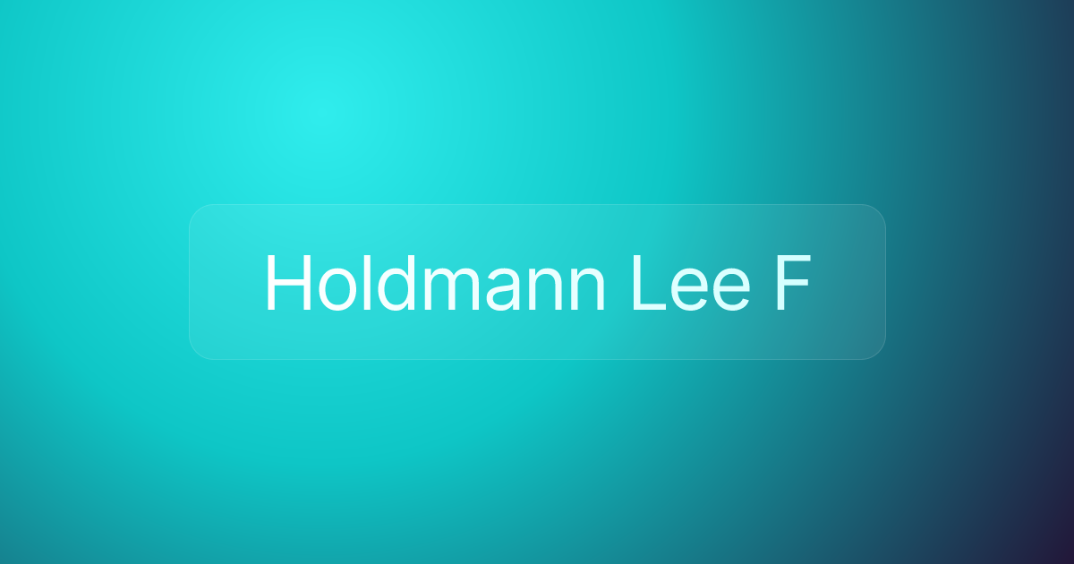 Holdmann Lee F