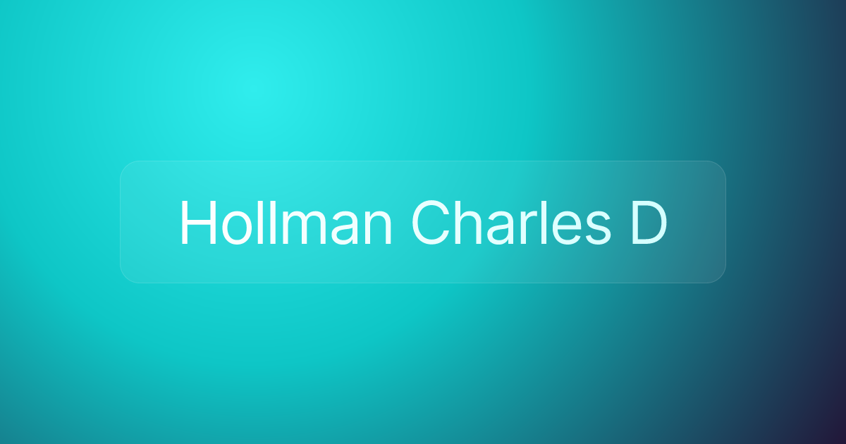 Hollman Charles D