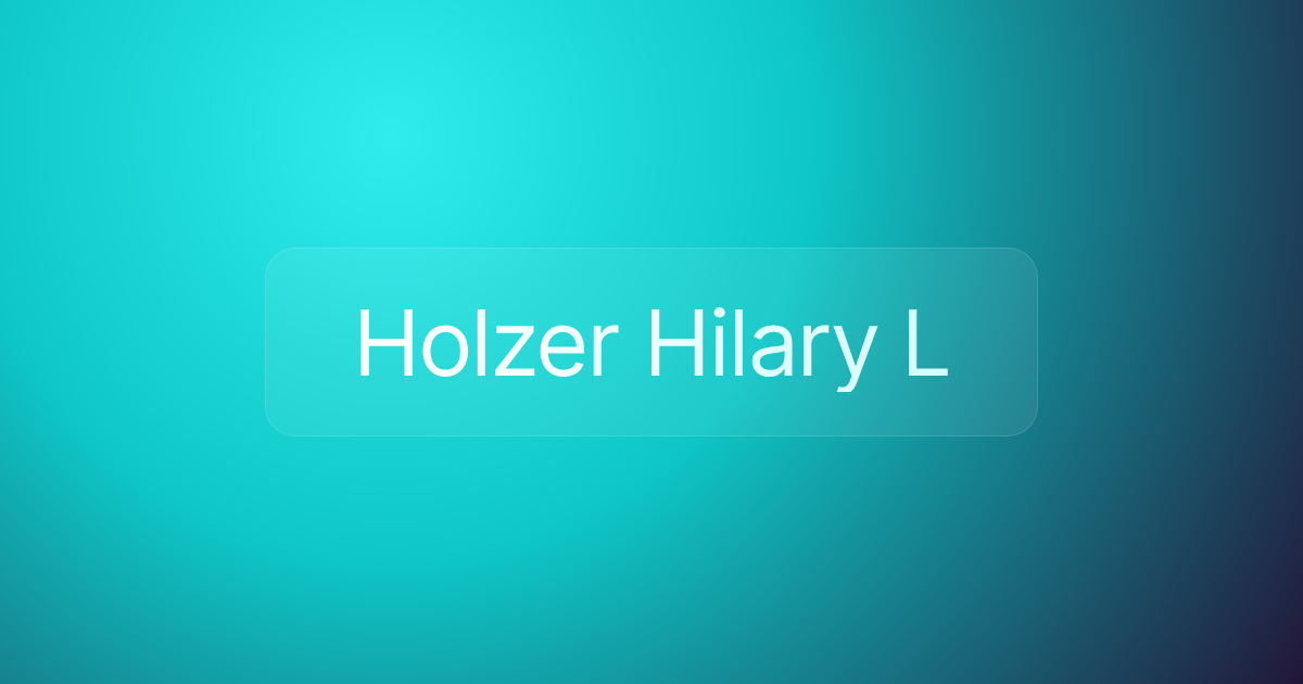 Holzer Hilary L