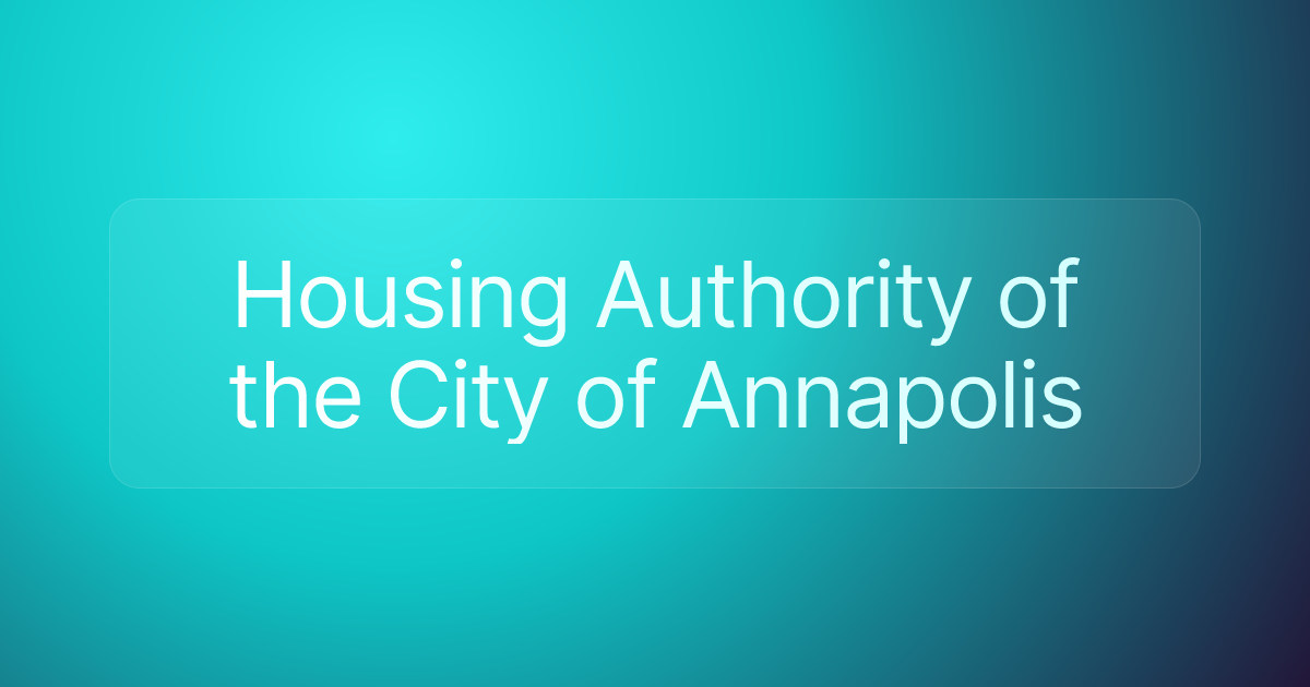 Housing Authority of the City of Annapolis