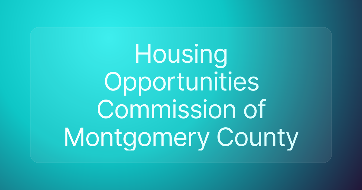 Housing Opportunities Commission of Montgomery County