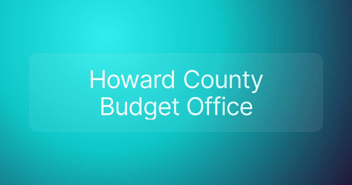 Howard County Budget Office