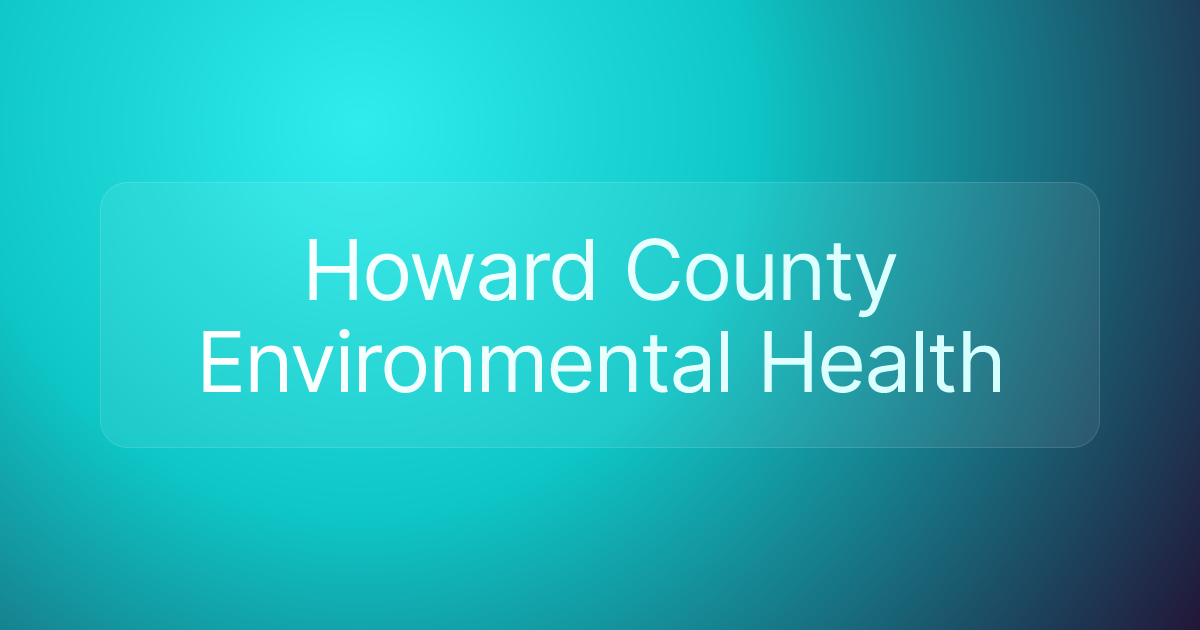 Howard County Environmental Health