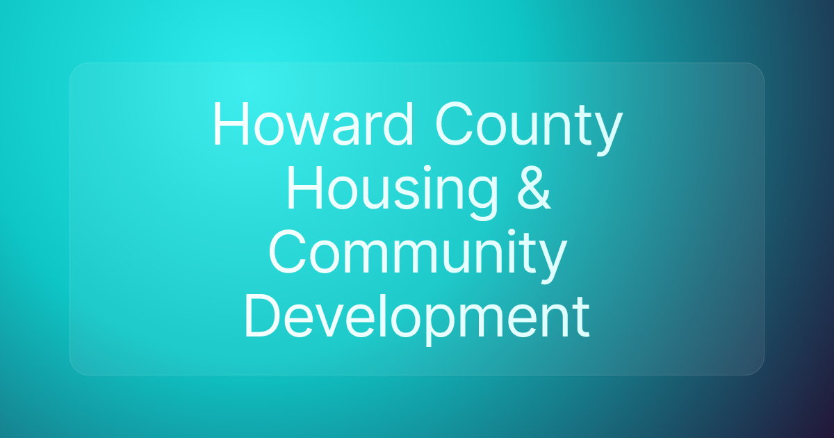 Howard County Housing & Community Development