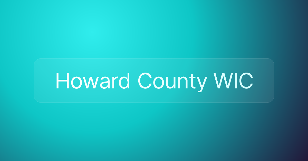Howard County WIC