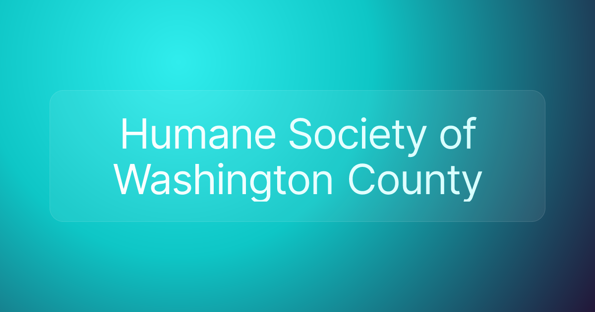 Humane Society of Washington County