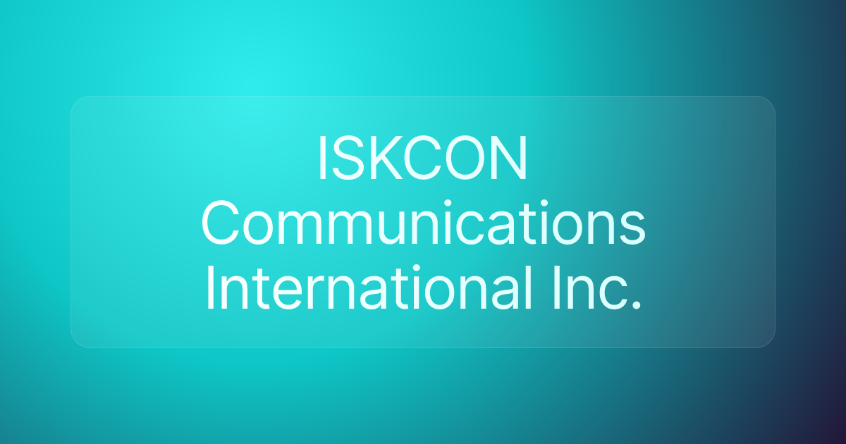 ISKCON Communications International Inc.