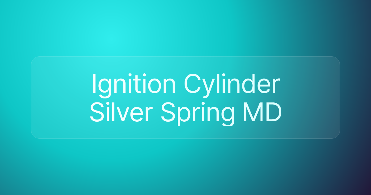 Ignition Cylinder Silver Spring MD