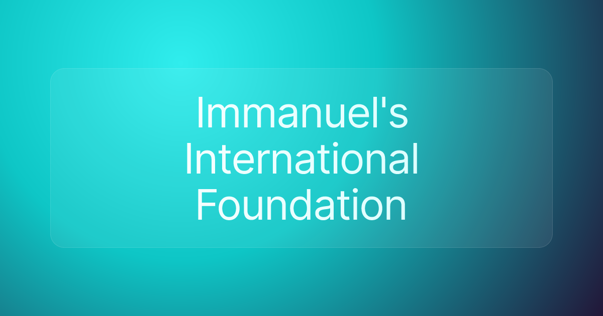 Immanuel's International Foundation