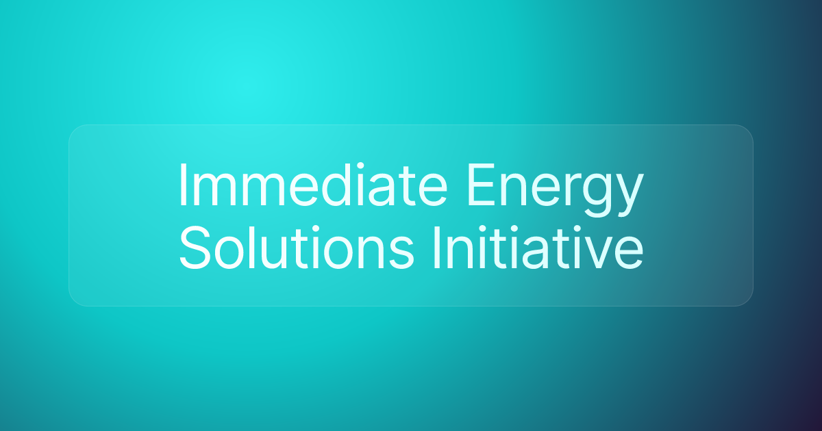 Immediate Energy Solutions Initiative