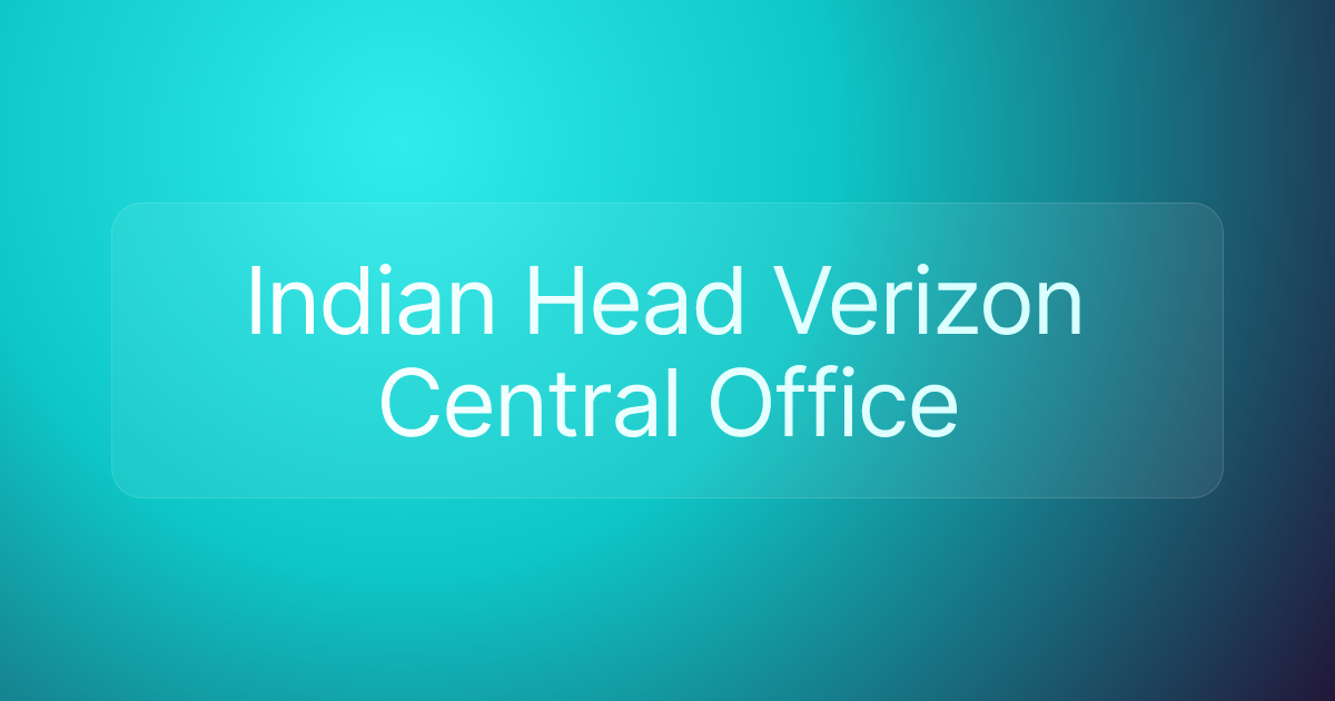 Indian Head Verizon Central Office