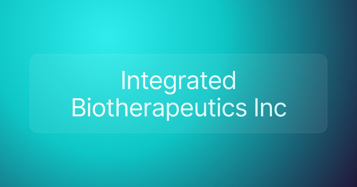 Integrated Biotherapeutics Inc