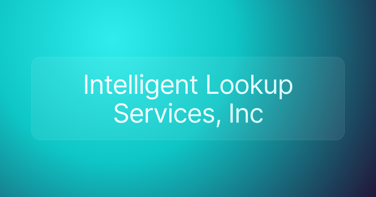 Intelligent Lookup Services, Inc