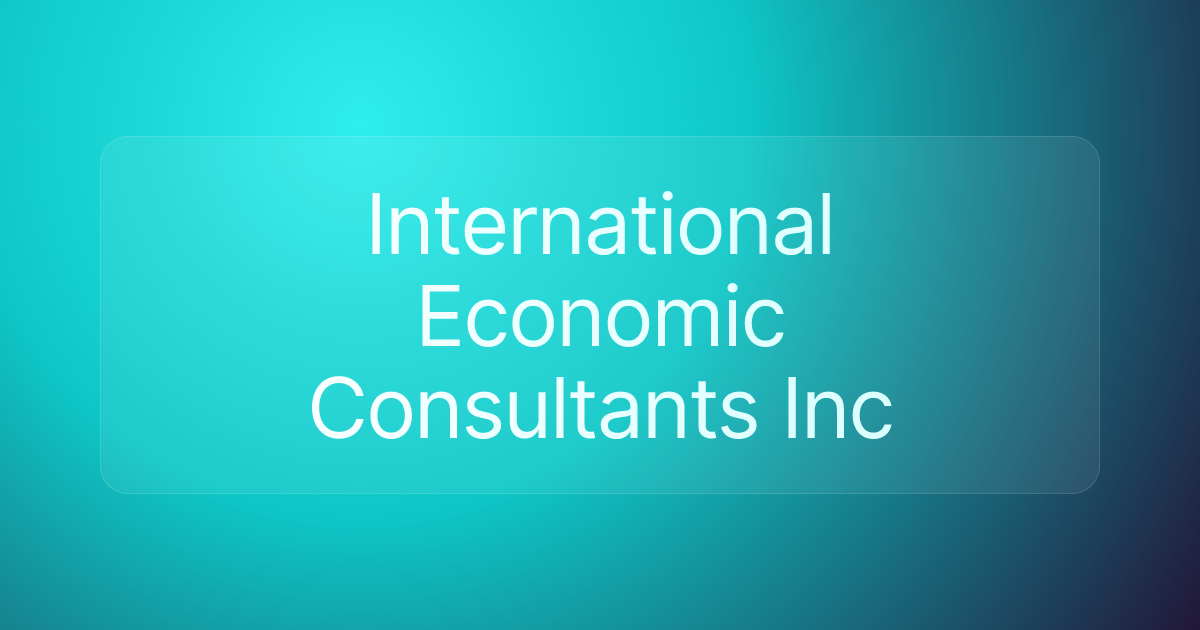 International Economic Consultants Inc