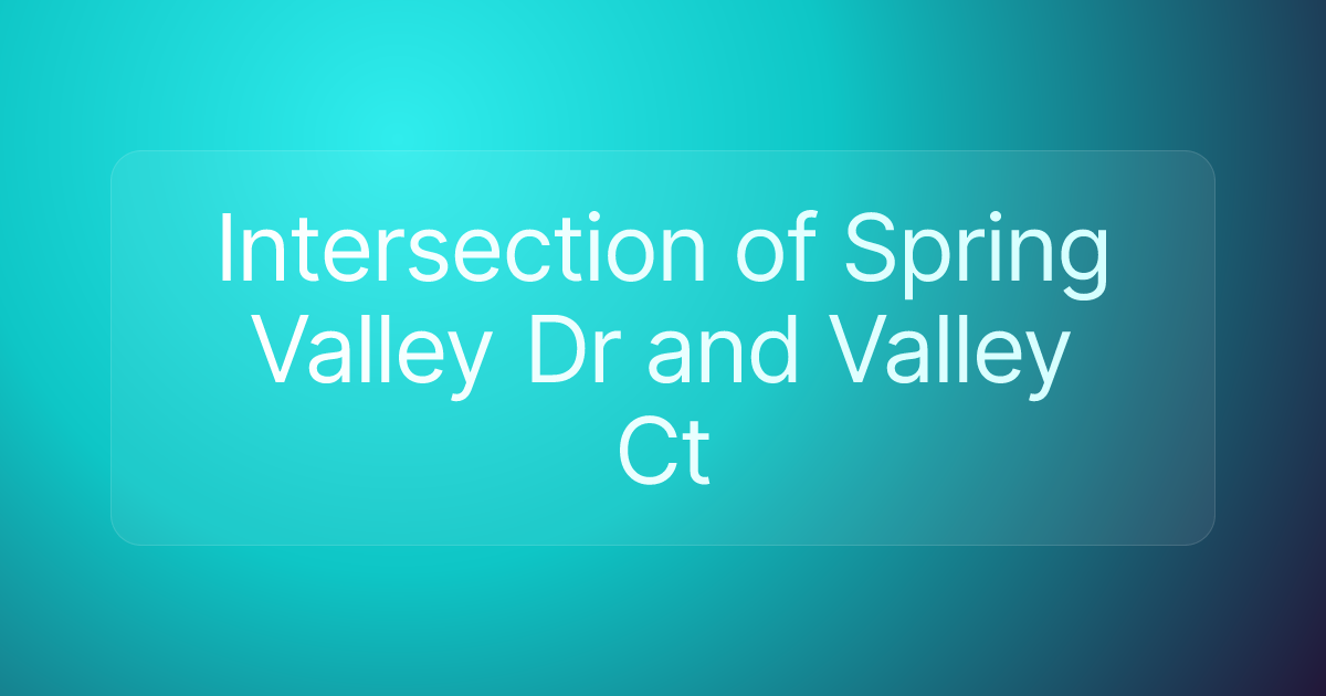 Intersection of Spring Valley Dr and Valley Ct