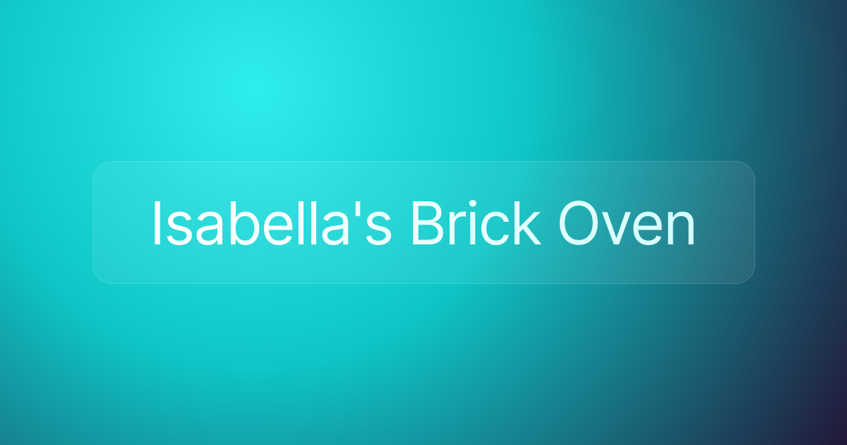 Isabella's Brick Oven
