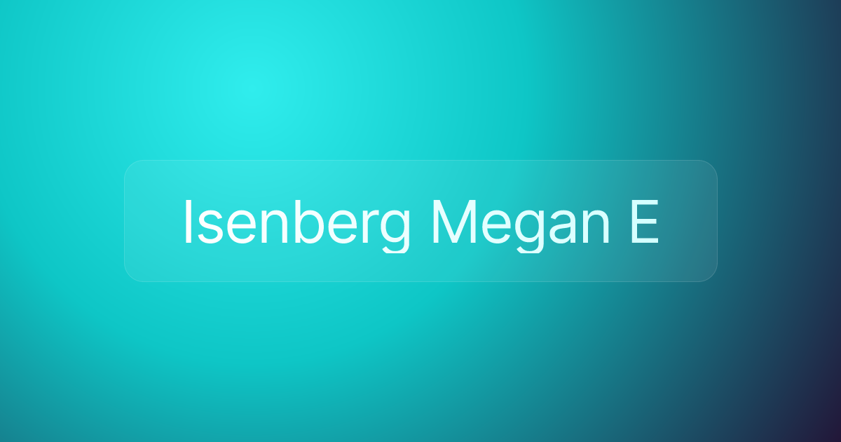 Isenberg Megan E