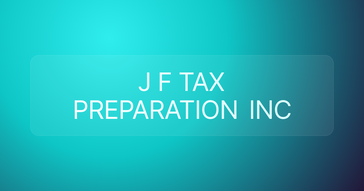 J F TAX PREPARATION INC