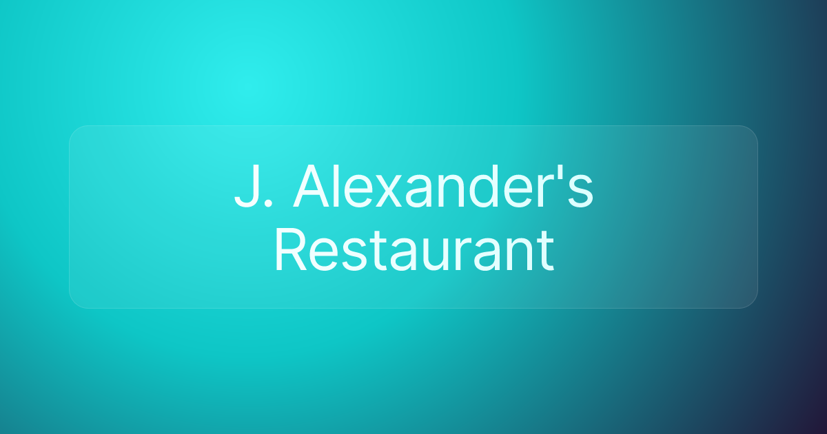 J. Alexander's Restaurant