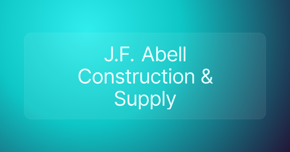 J.F. Abell Construction & Supply