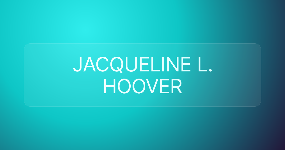 JACQUELINE L. HOOVER