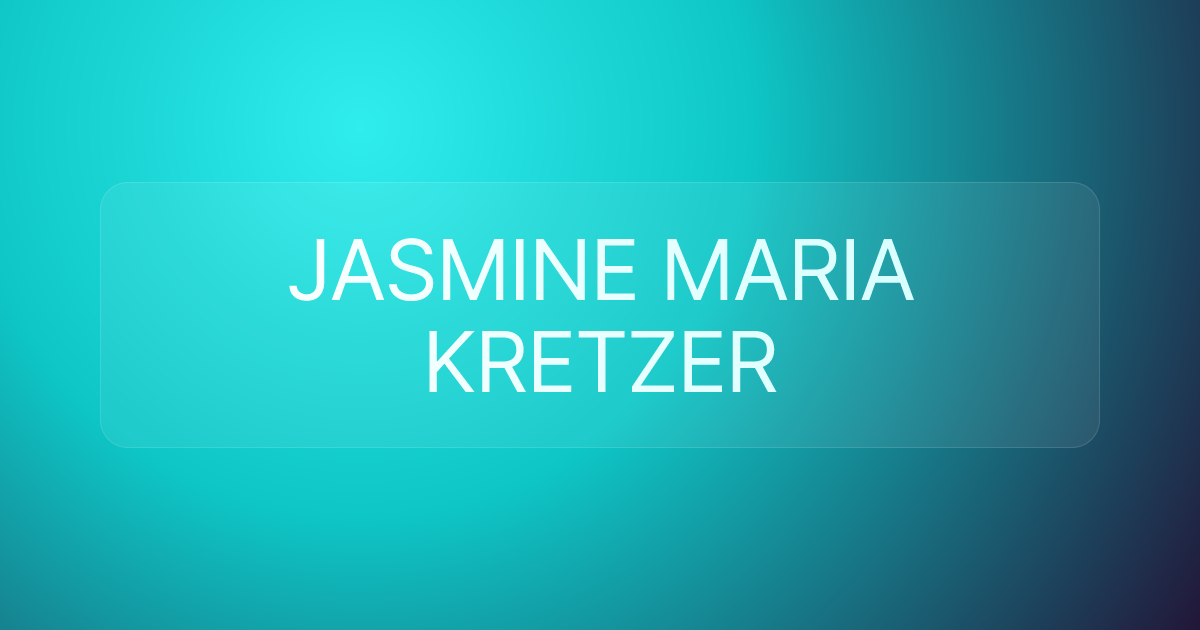 JASMINE MARIA KRETZER