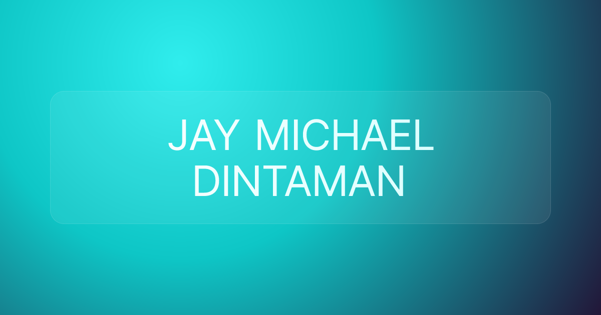 JAY MICHAEL DINTAMAN