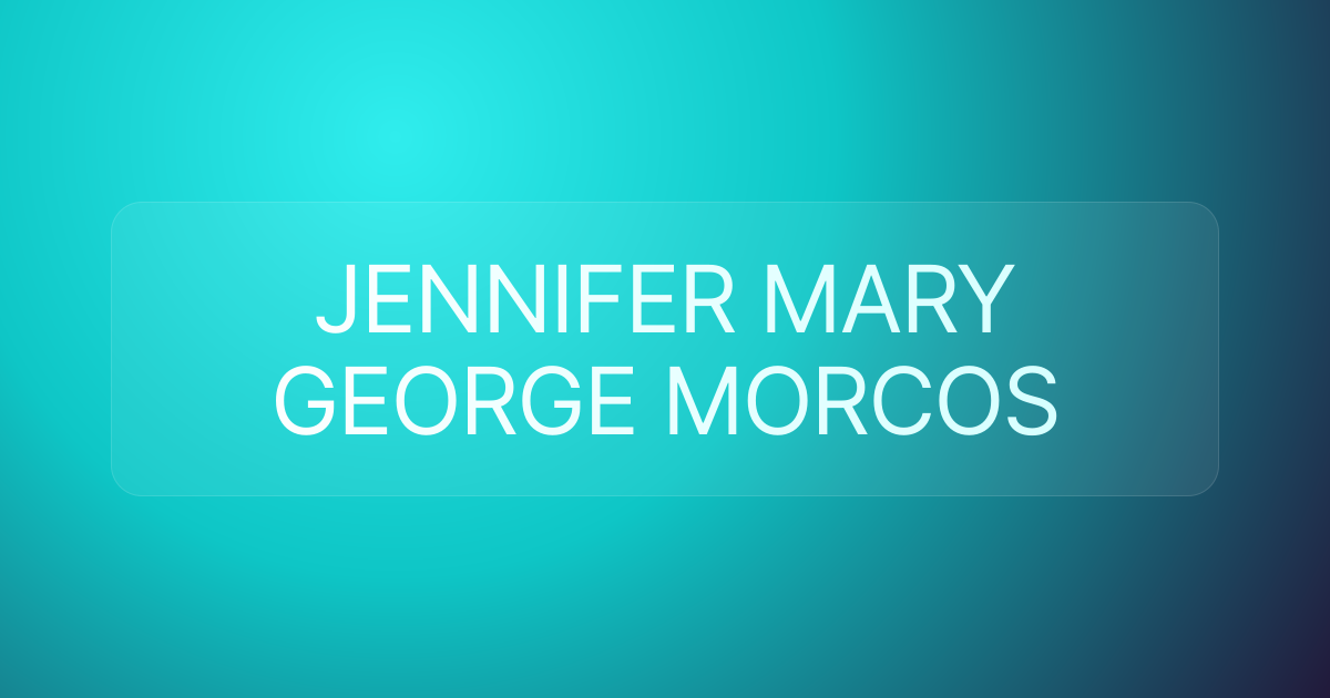 JENNIFER MARY GEORGE MORCOS