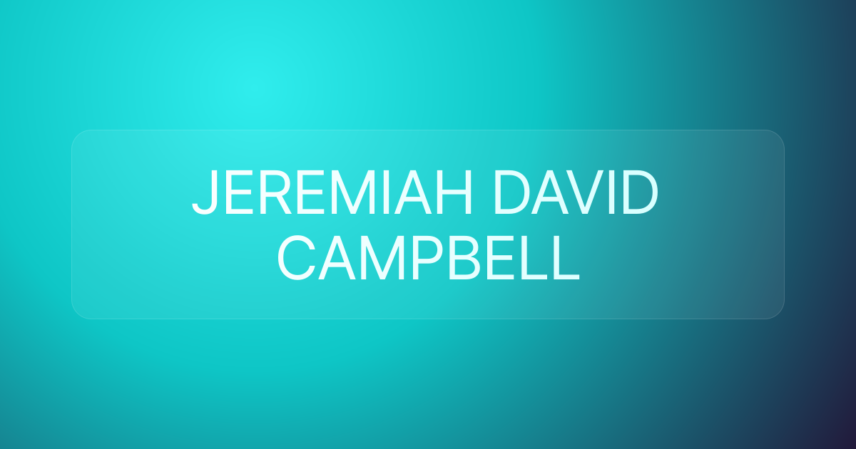 JEREMIAH DAVID CAMPBELL
