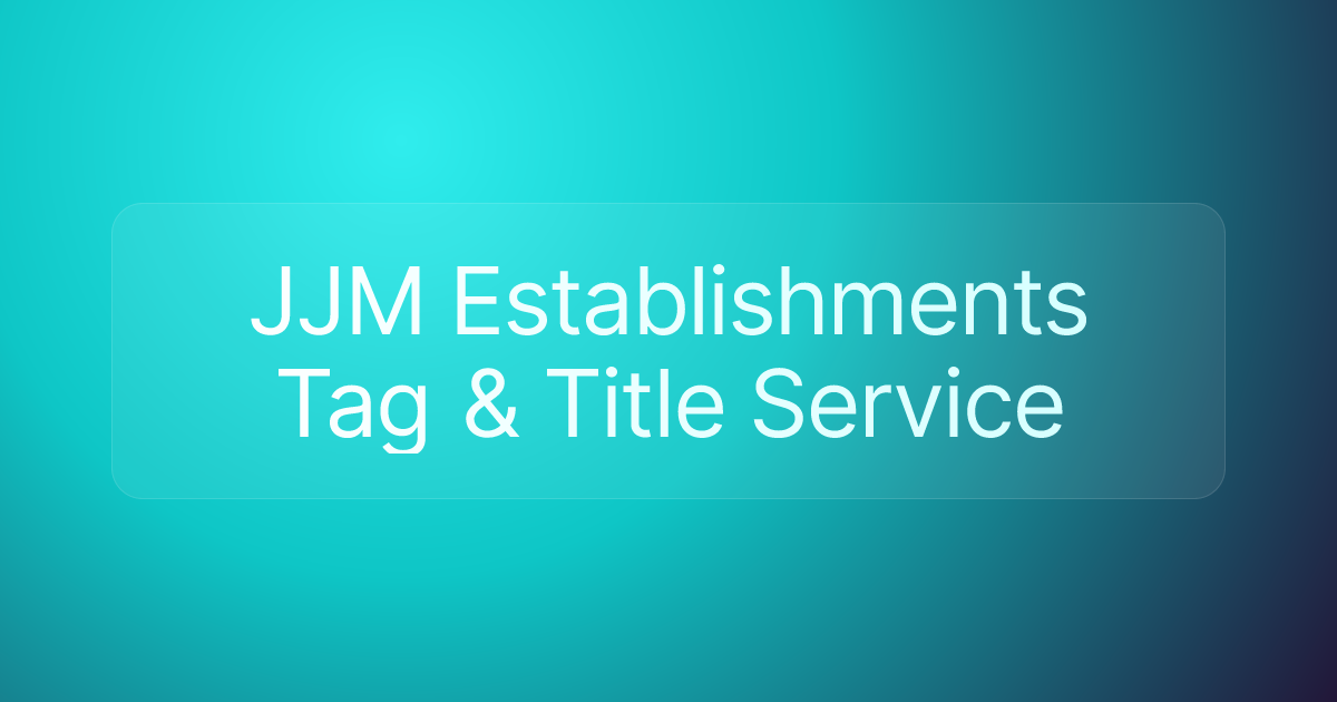JJM Establishments Tag & Title Service