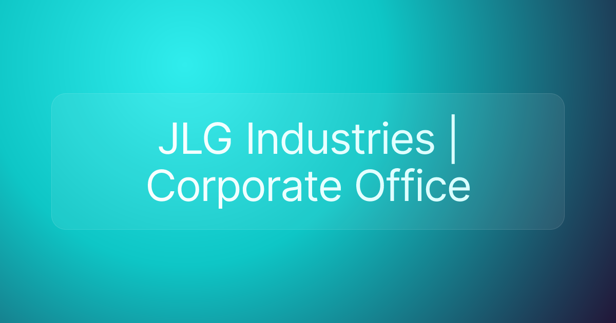 JLG Industries | Corporate Office