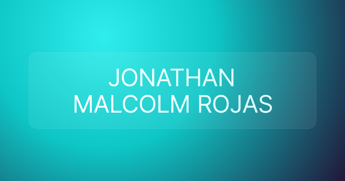 JONATHAN MALCOLM ROJAS