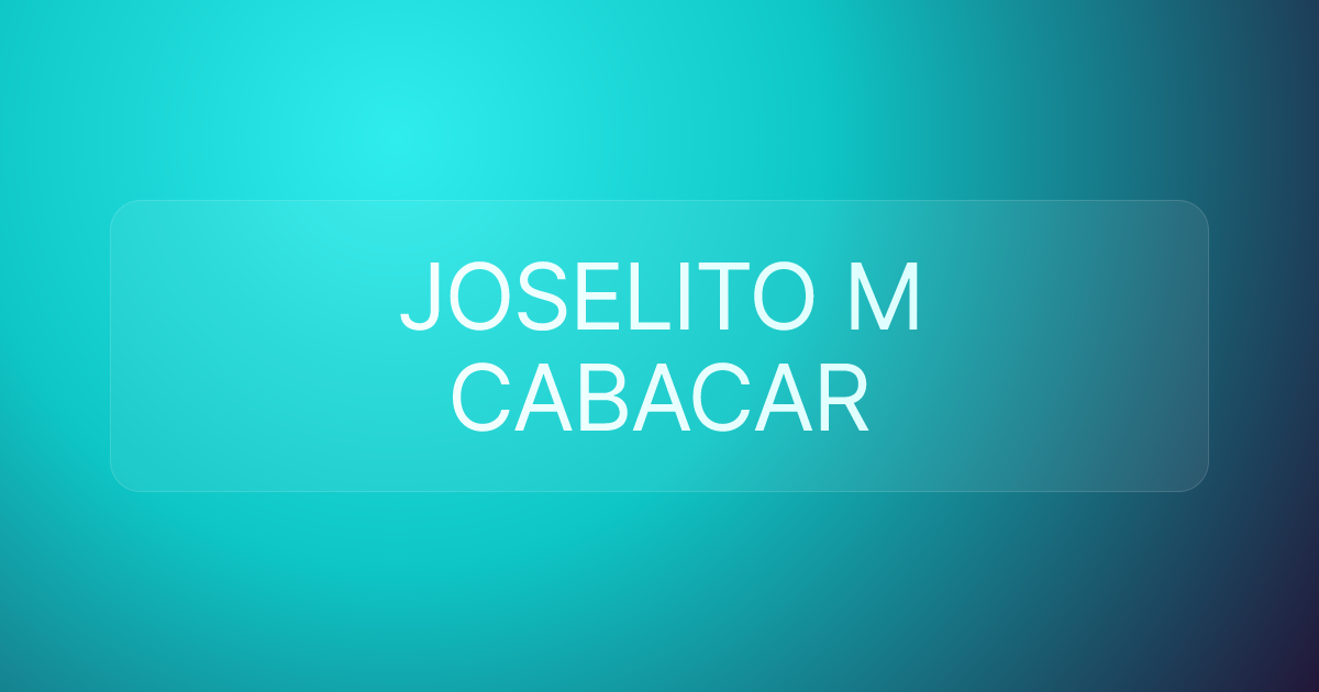 JOSELITO M CABACAR