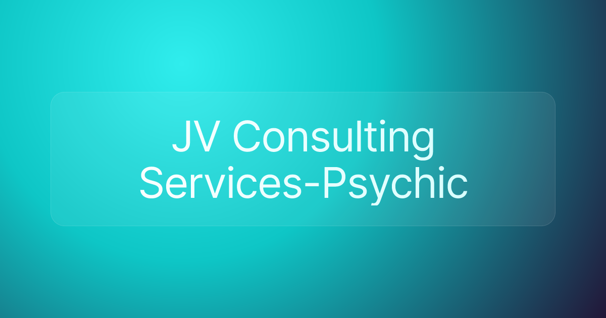 JV Consulting Services-Psychic