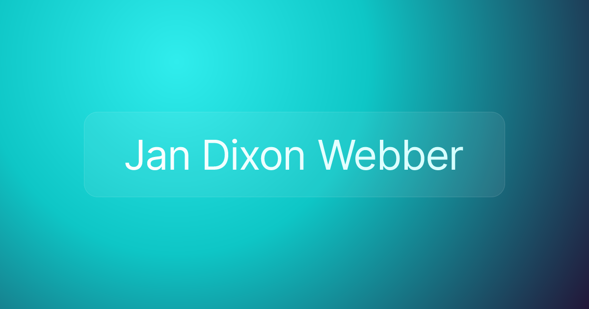 Jan Dixon Webber