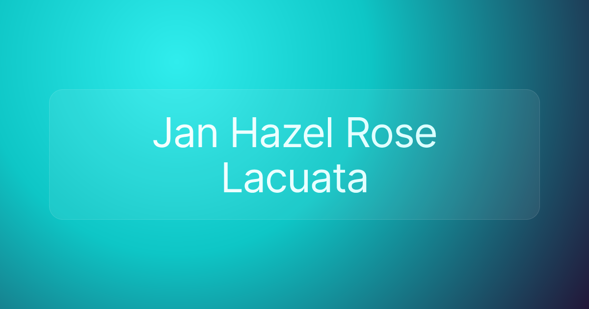 Jan Hazel Rose Lacuata