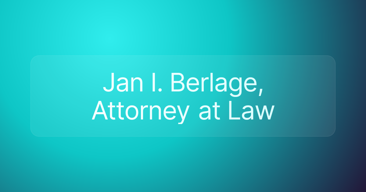 Jan I. Berlage, Attorney at Law