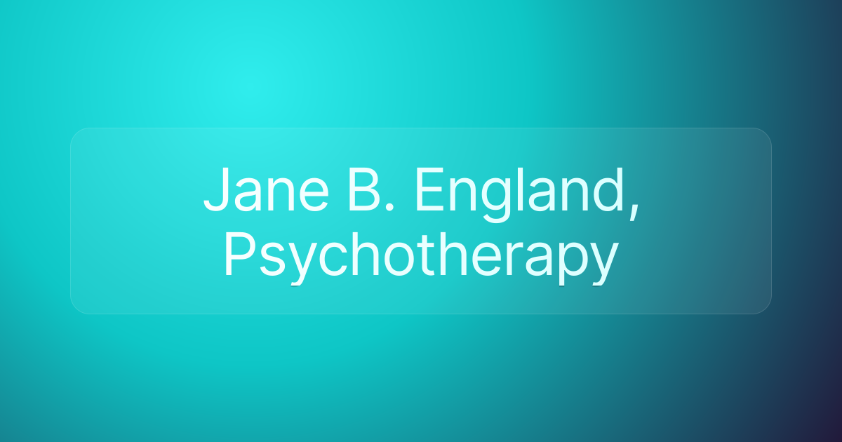 Jane B. England, Psychotherapy