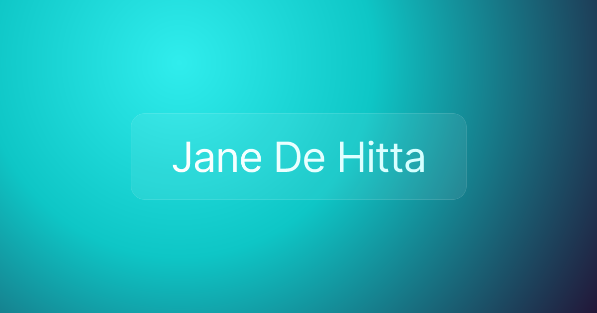 Jane De Hitta