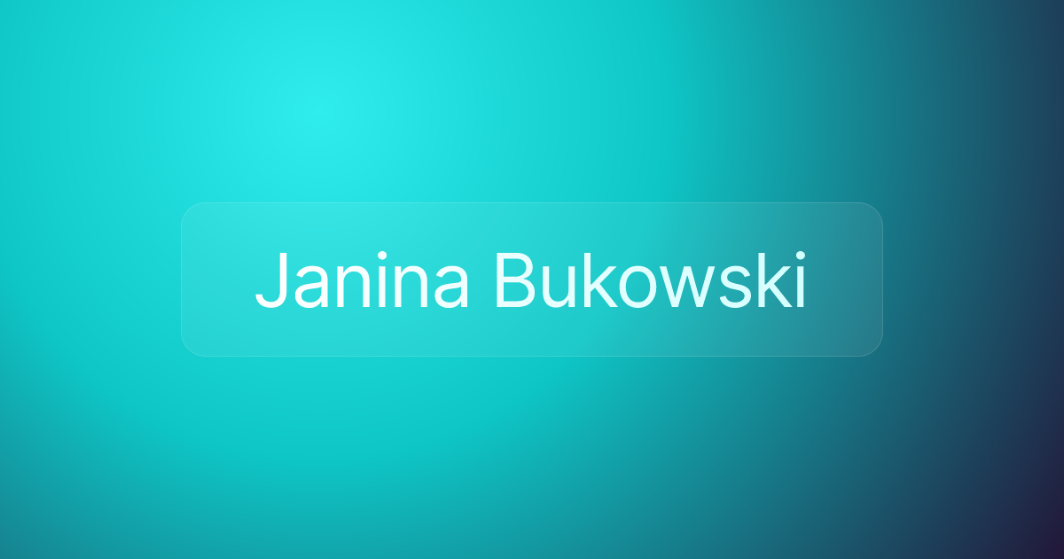 Janina Bukowski