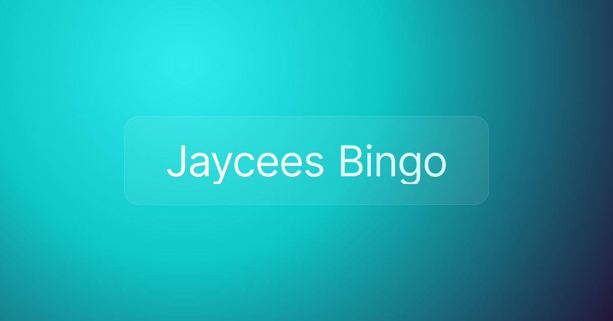 Jaycees Bingo