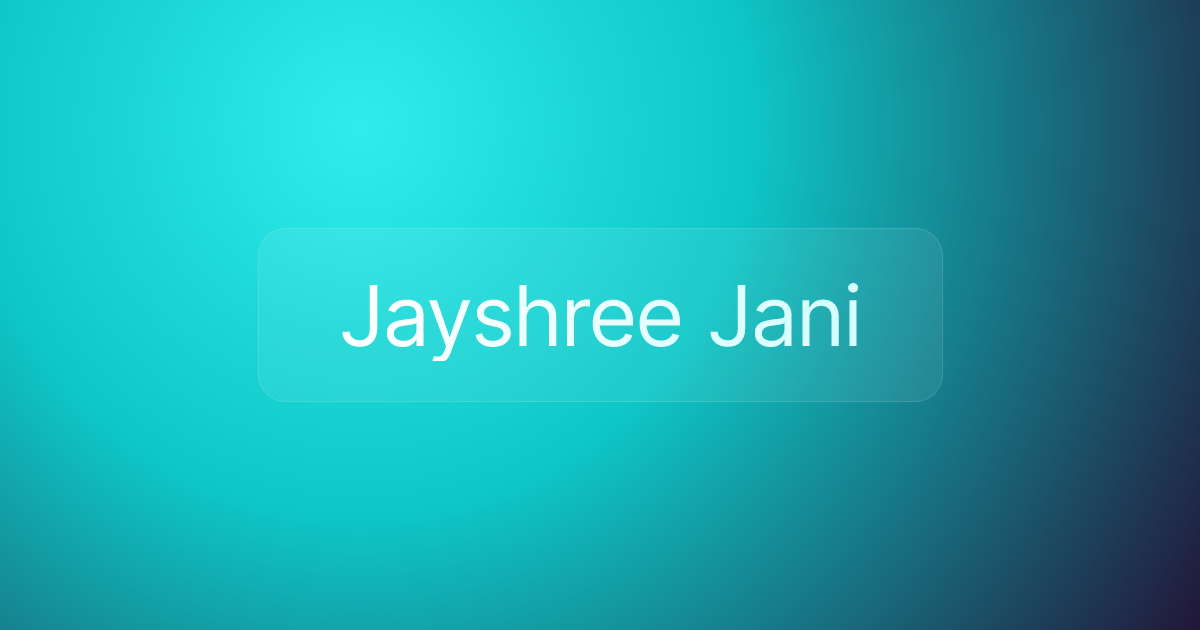 Jayshree Jani