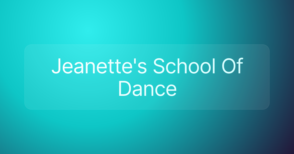 Jeanette's School Of Dance