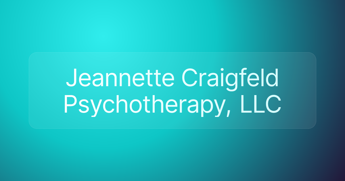 Jeannette Craigfeld Psychotherapy, LLC