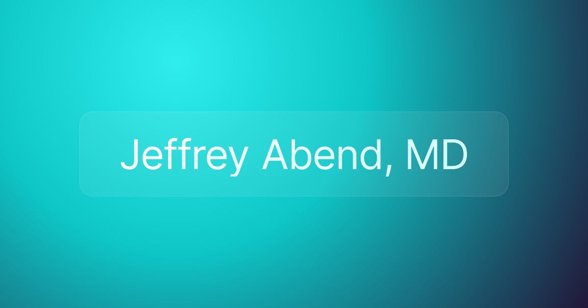 Jeffrey Abend, MD